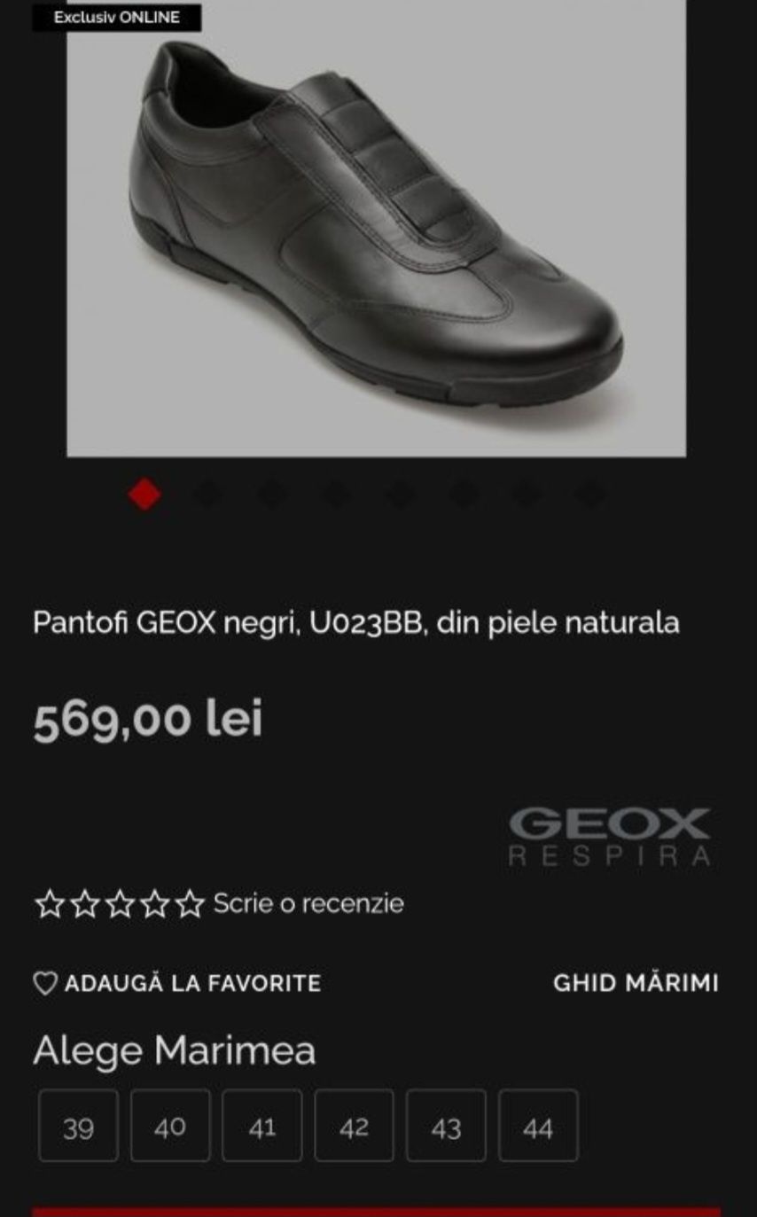 Pantofi Geox, mărimea 43