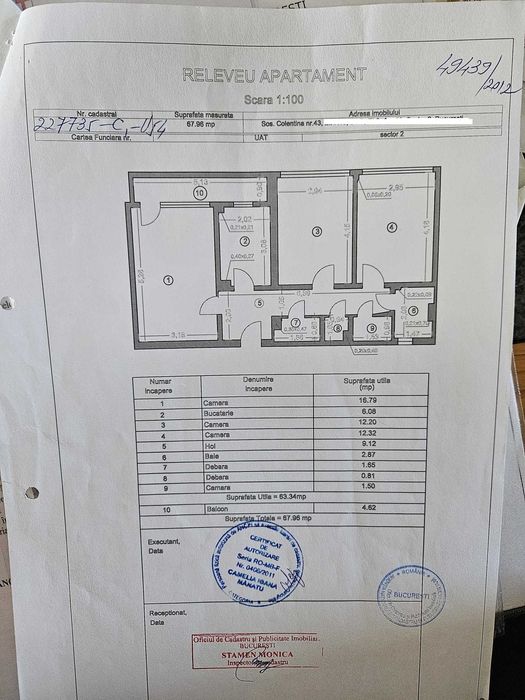 Apartament 3 Camere+Boxa 11mp - Teiul Doamnei - Colentina