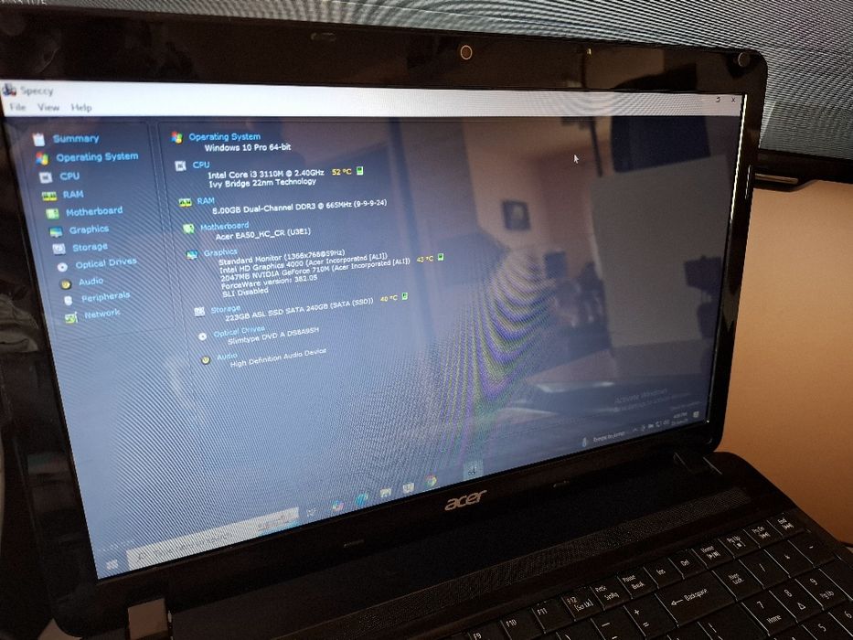 Laptop Acer I3 3110M, 8 Gb DDR3, Nvidia Geforce 710m