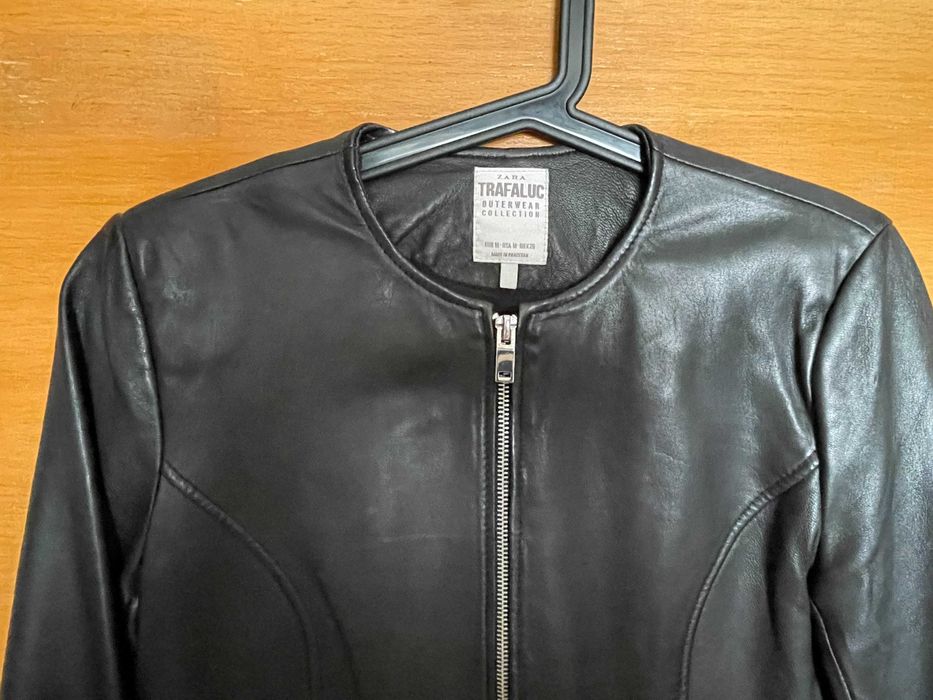 Jacheta din piele naturala Zara TRF