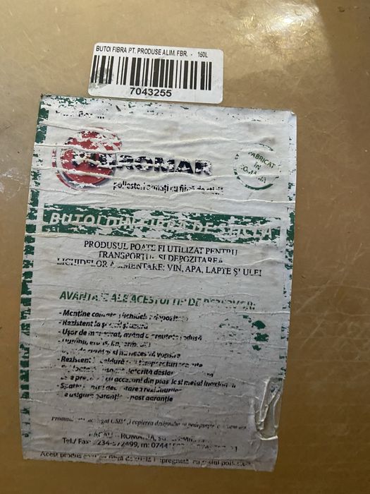 Butoi fibra 140 l Fibromar