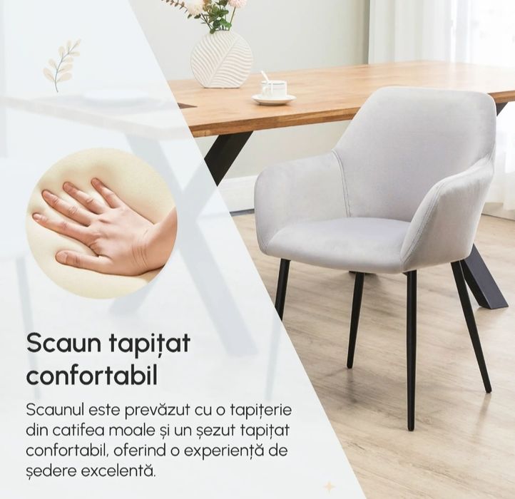 4 buc scaun modern gri NOU