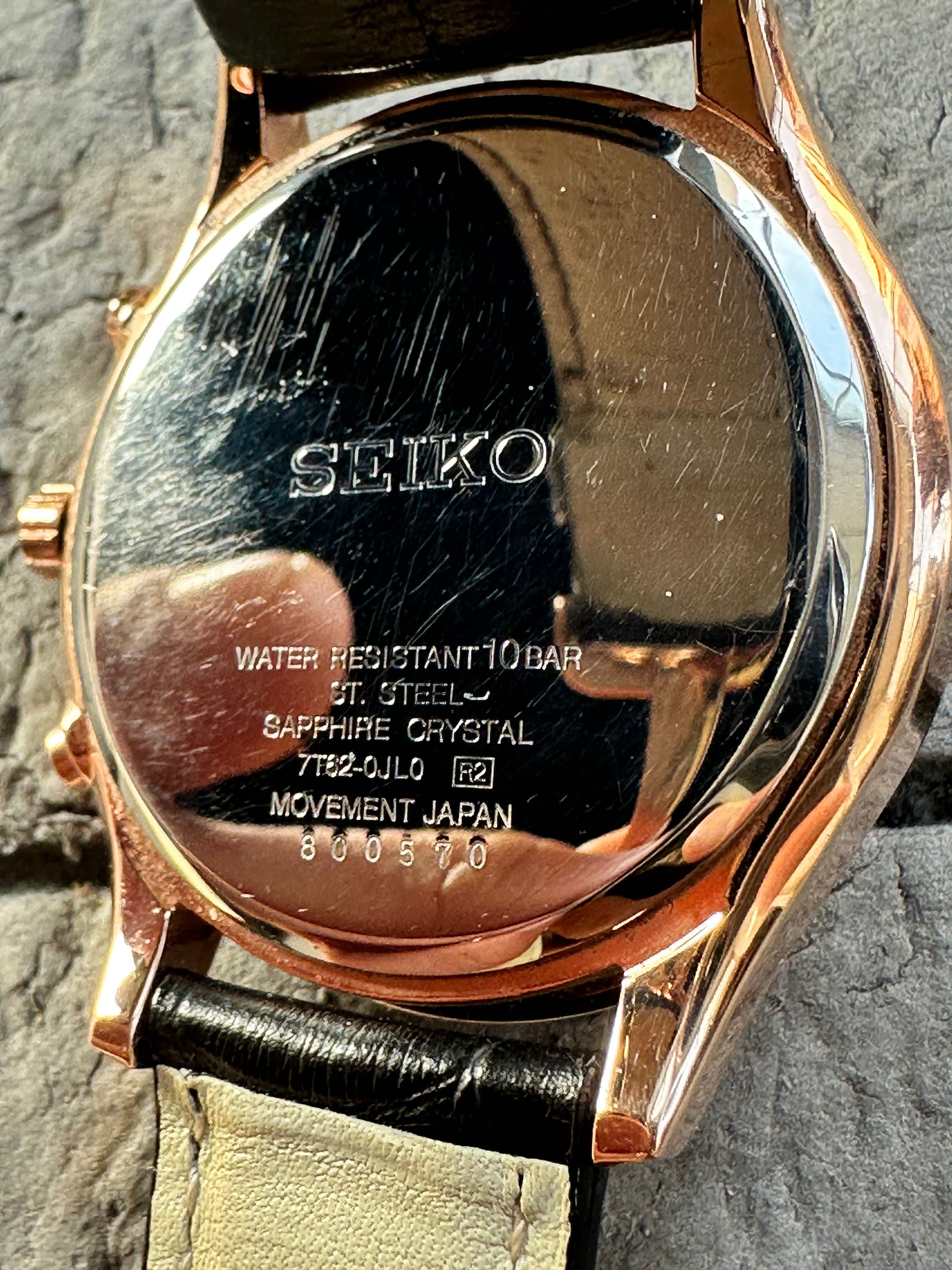 Seiko Chronograph Rose Gold Sapphire