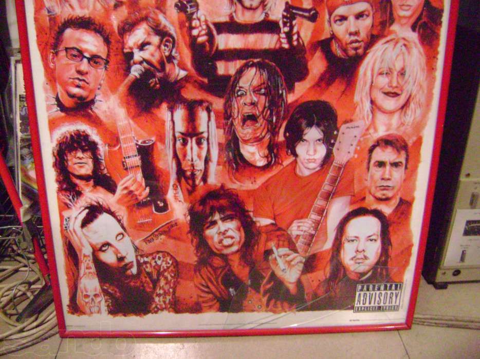 постер(плакат) коллаж рок-музыкантов