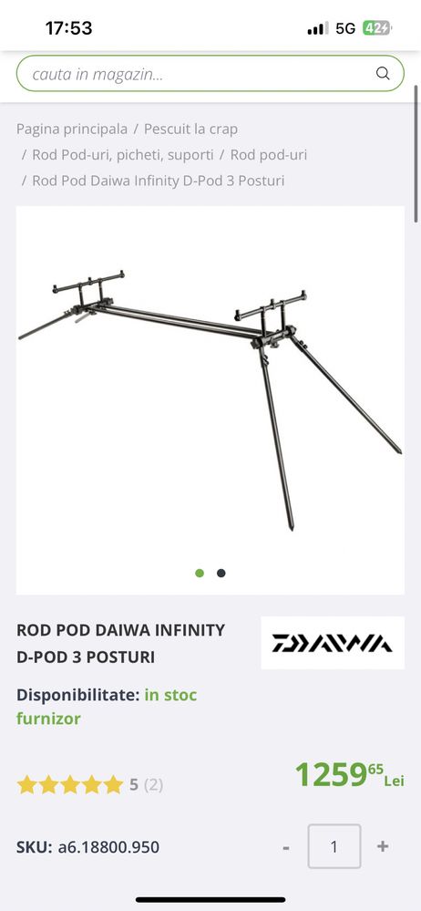 Rod-pod Daiwa Crap 3 Posturi Infinity D-pod