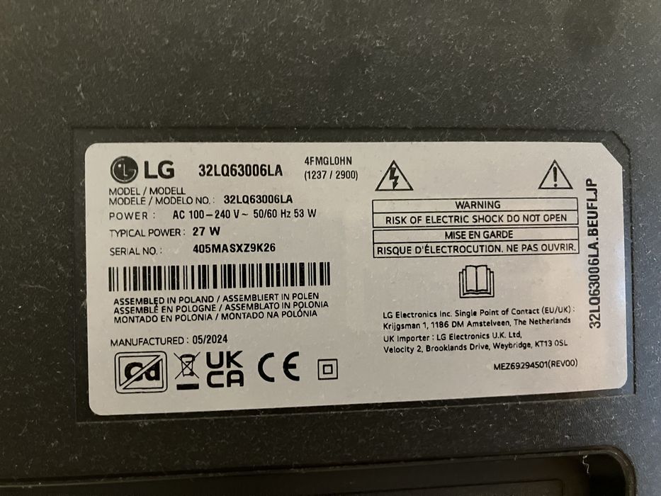 Smart Tv lg32lq63006LA display spart
