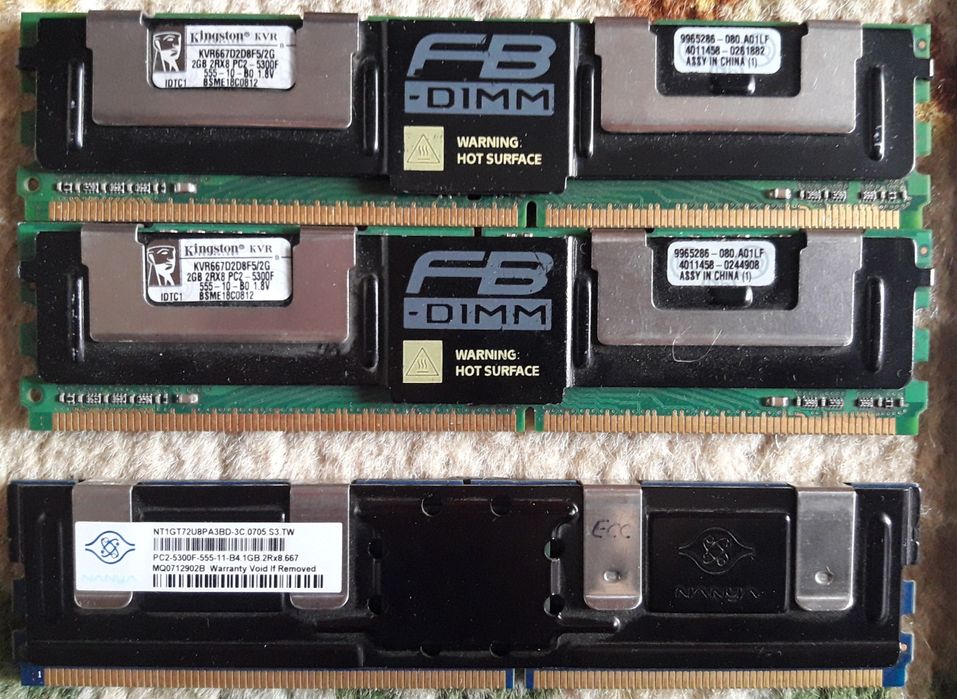 Memorii server DDR2 PC2-5300F - 2GB, 1GB, 512MB