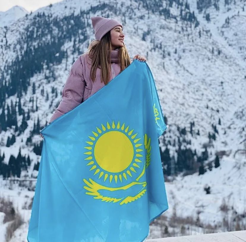 Флаг Казахстана. Флаг РК. Ту. Оптом флаги.