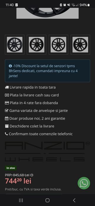 Jante Anzio Split 18 5x112