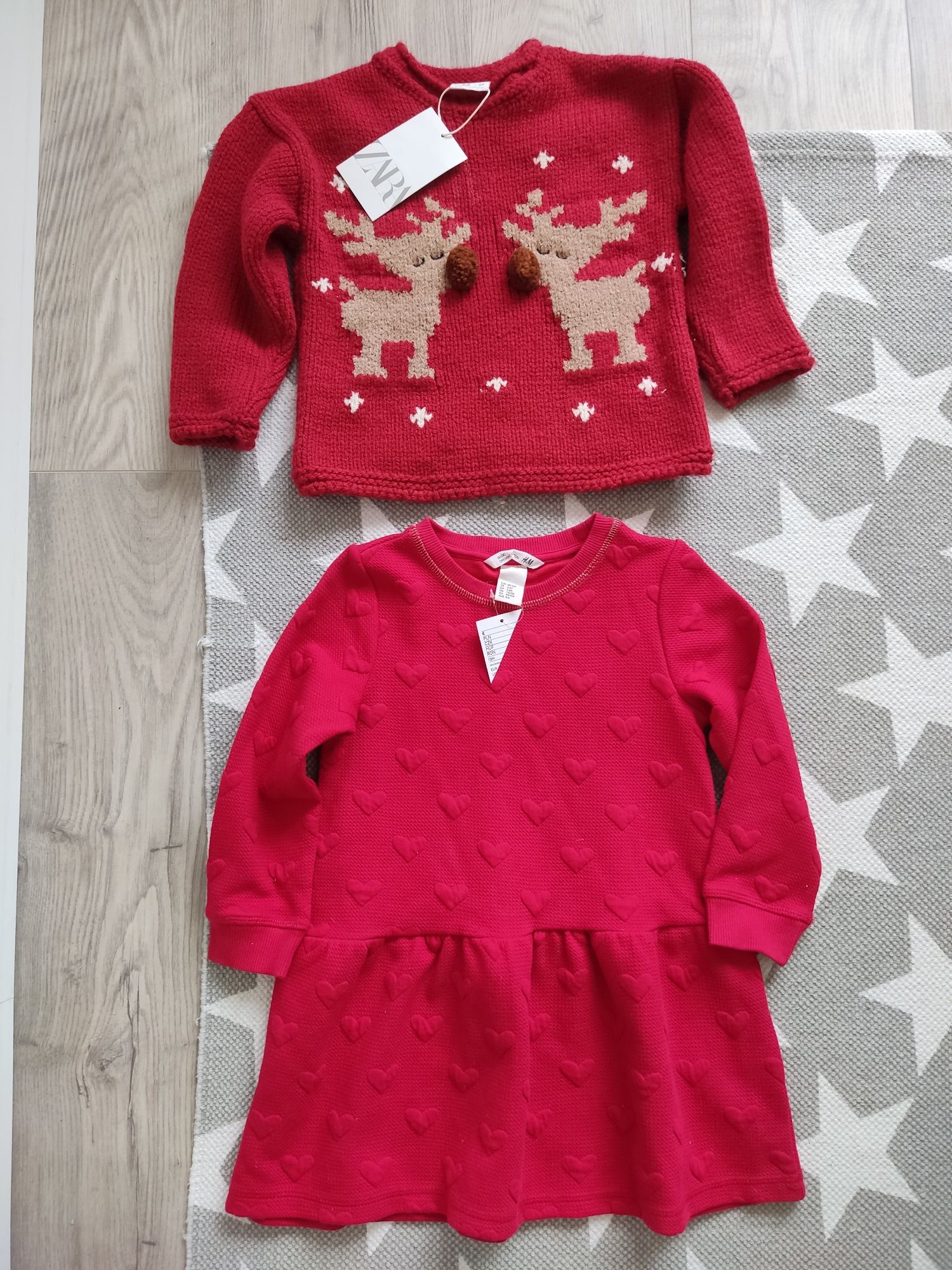 Set lot pulover Zara rochita fete 2-4 ani