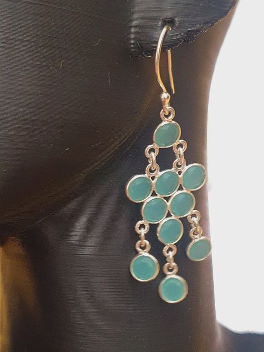 Cercei argint cu calcedonia