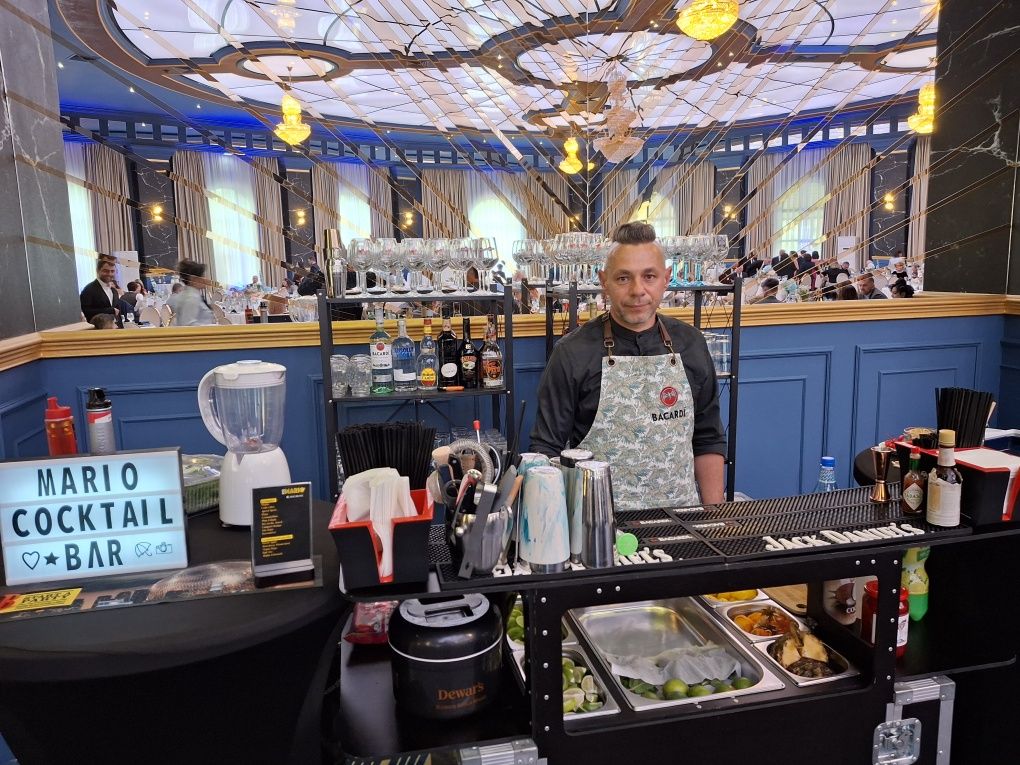 Cocktail bar mobil nunți / Tort de shoturi/Gun /pistol Co2/ Fum greu