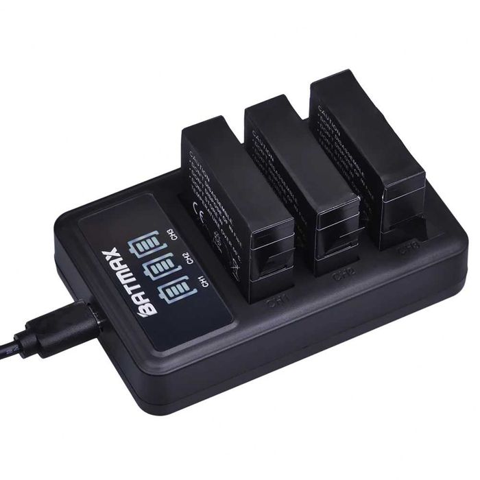 Set 3 acumulatori AHDBT-401 1680mAh + incarcator triplu GoPro 4