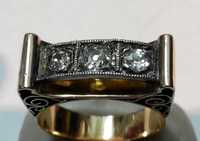 Стар златен пръстен с диаманти