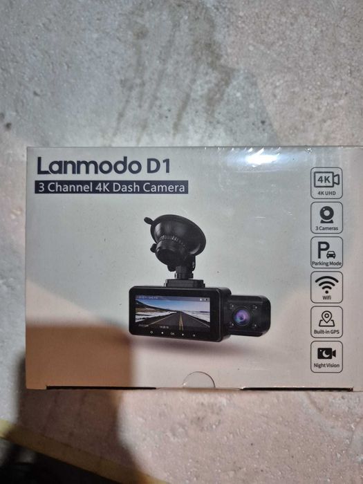 Camera Auto 3 Canale 4K Lanmodo D1(Fata+Interior+Spate)GPS & WiFi 5GHz