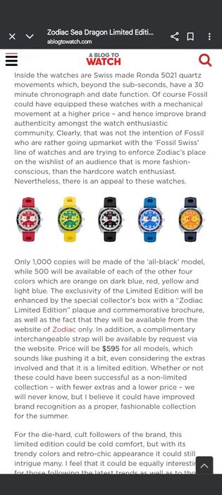 Ceas Zodiac de Colecție