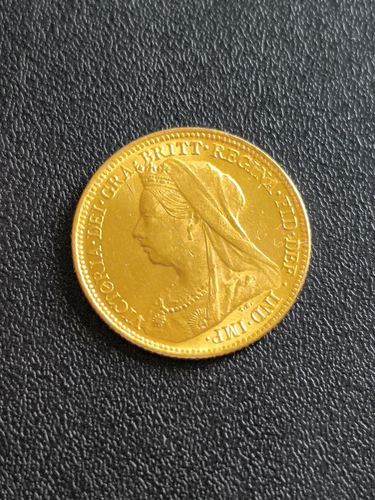 1/2 суверен 1896 год. кралица Виктория, злато 3.99 гр,917/1000 (22 кар