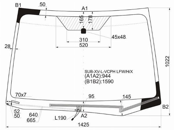 Стекло лобовое с обогревом щеток  Subaru Impreza