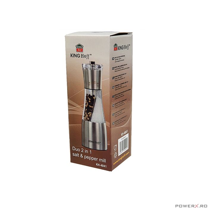 Rasnita 2 in 1 din inox pentru sare si piper, 66-188 mm, Klausberg