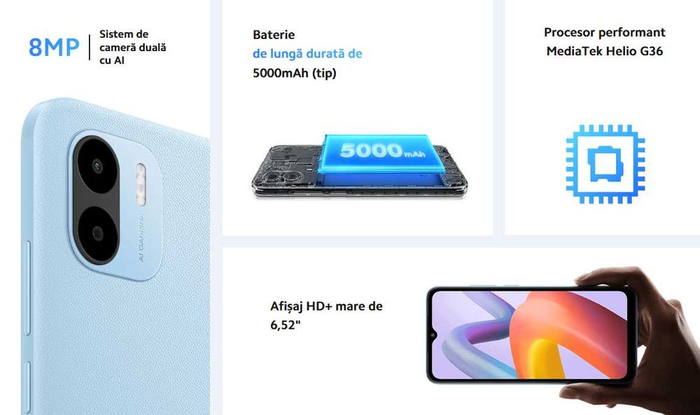 XIAOMI Redmi A2, 32GB, 2GB RAM, Dual SIM - impecabil