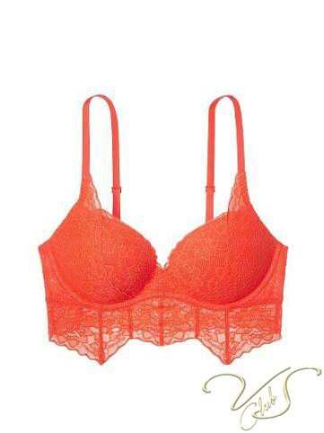 Bustiera Push-Up VICTORIA’S SECRET PINK 100% Originala Orange XS S M