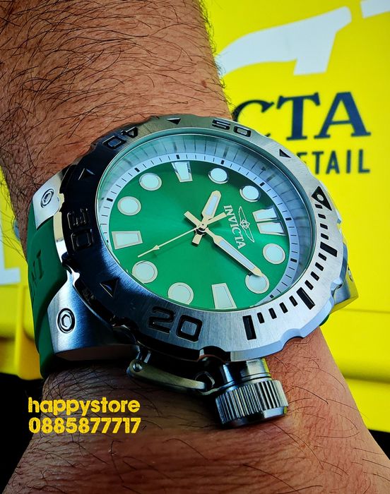 INVICTA Bumble Green 51mm, Инвикта нов ръчен часовник