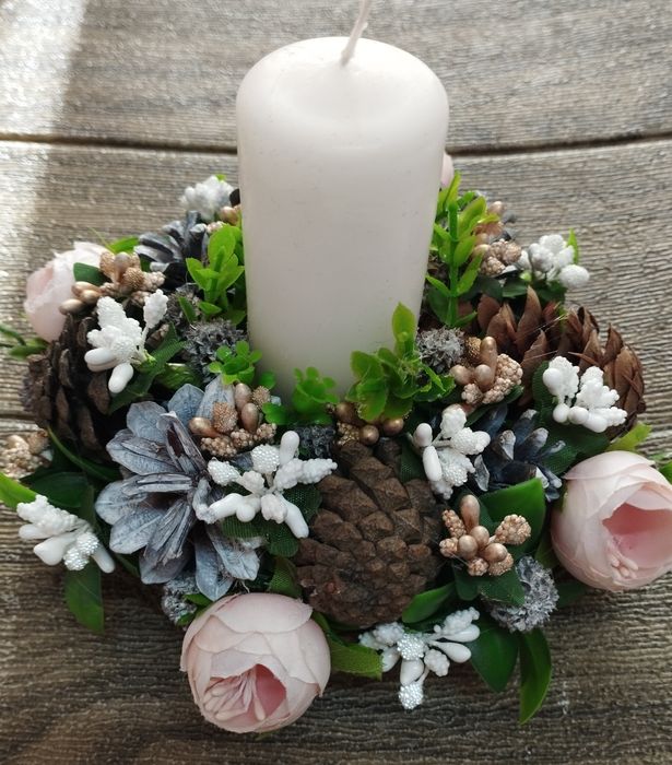 Коледни свещници ръчно изработени