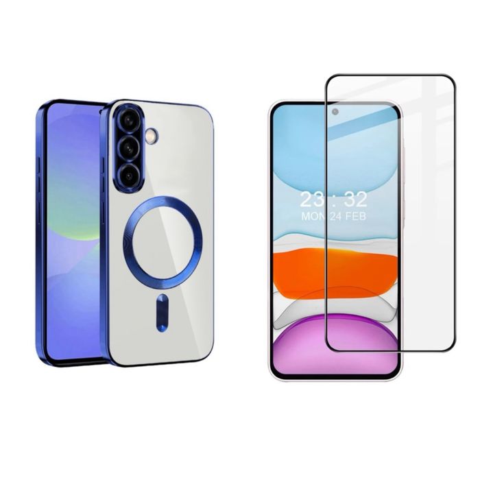 Husa Magsafe Contur + Folie Sticla Samsung A35/A55/A36/A56/A16/A07/A17