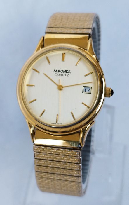 Ceas de damă Sekonda cu quartz, carcasă și curea din oțel inoxidabil.