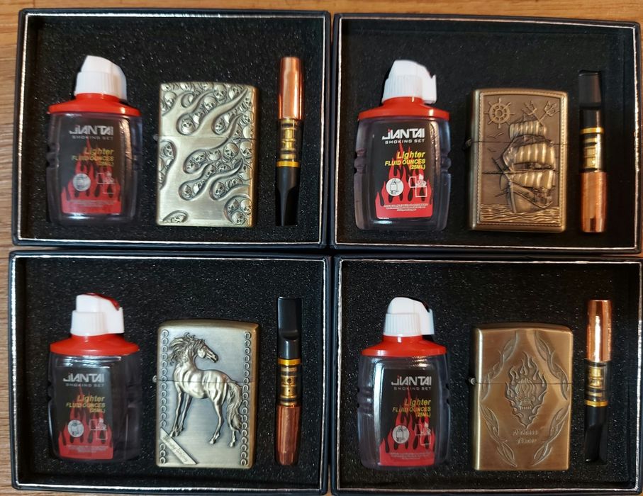 Бензиновая зажигалка. Набор бензиновых зажигалок + мундштук. Zippo