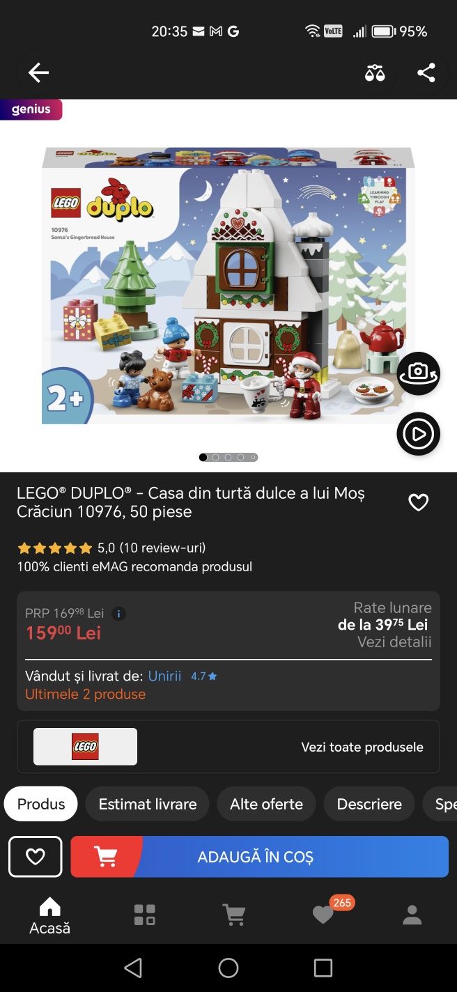 Set LEGO DUPLO Casa din turta dulce a lui Mos Craciun (10976)