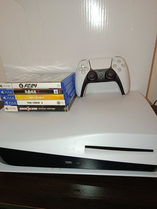 Playstation 5 cu DISK + 5 jocuri + 1 controller Dual Sense Ps5