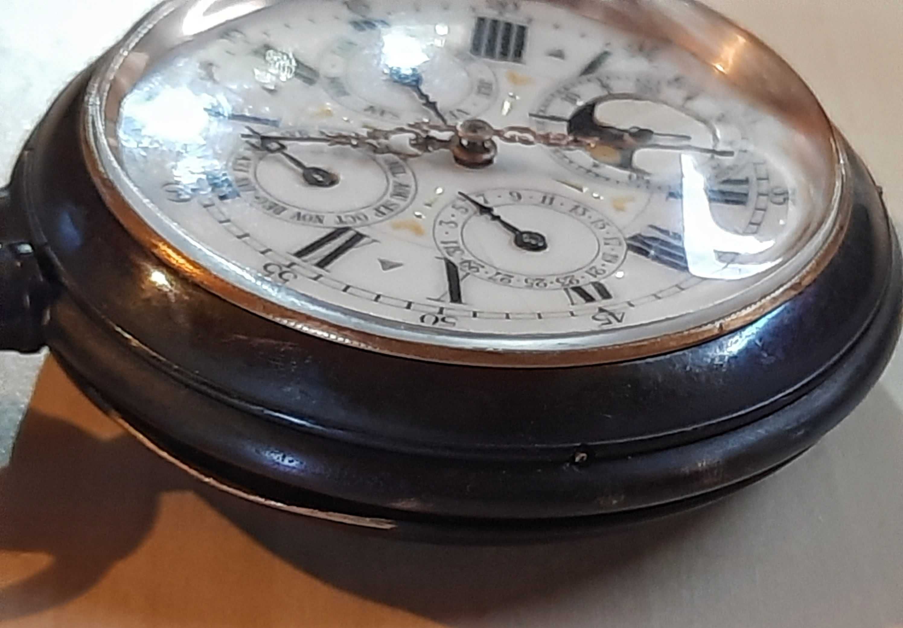 Голям Швейцарски джобен часовник Лунна фаза