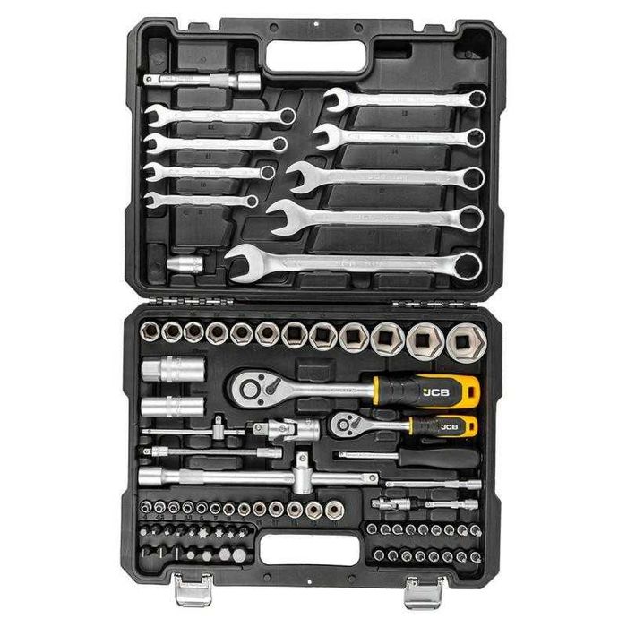 Trusa de chei tubulare profesionale 1/4', 1/2', JCB, 82 piese