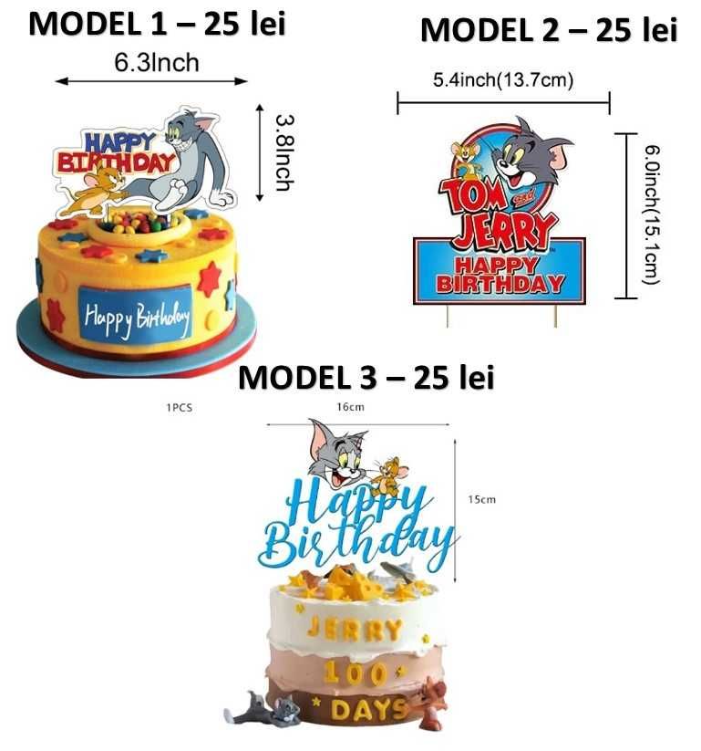 *Tom si Jerry_Decoratiuni party_Topper tort_Banner_Tatuaje sa