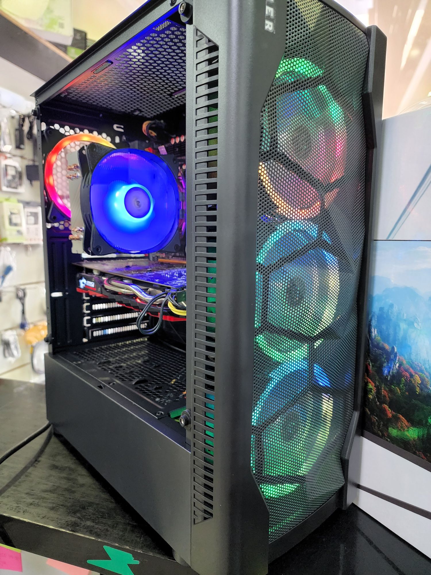 ДеШево! Игровой компьютер 10 ядер 20 поток (i7 7700k) с Монитором 27'