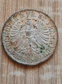 6 Kreuzer 1866-Argint-Germania-Frankfurt
