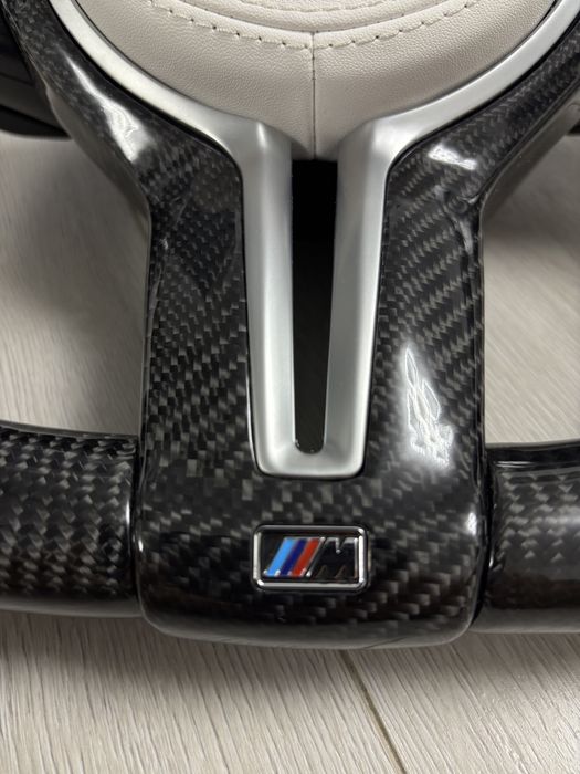 Volan BMW M Piele Alba Nappa SERIA 1; 2; 3; 4; X1; X2; X3; X4; X5; X6