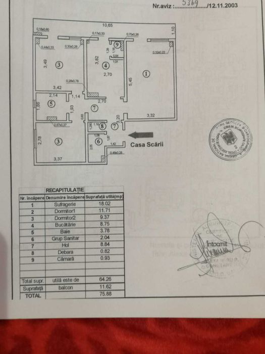 Vând apartament 3 camere în Galați