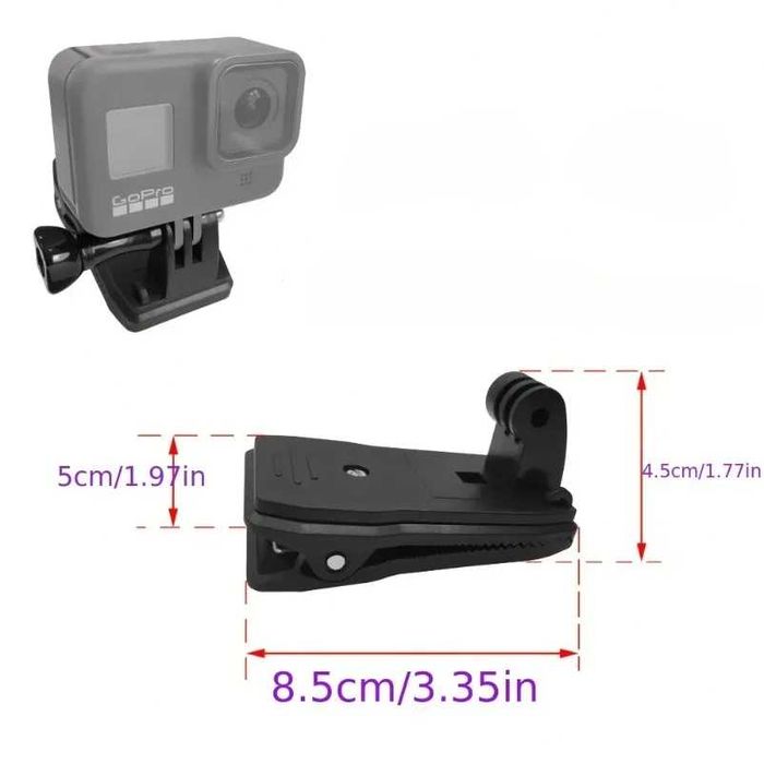 Clema prindere rapida rucsac / sapca cu reglaj 360 pt GoPro DJI Insta