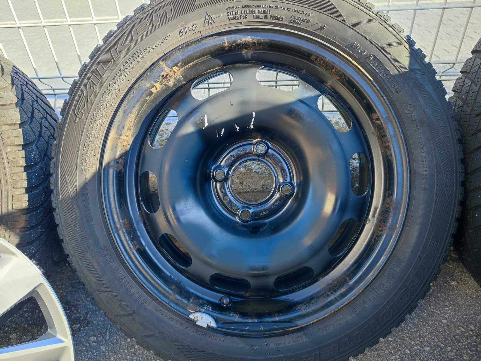 259 - 4бр. Стоманени джанти + тасове 16'' 4x108 с гуми 195/65R16 Opel