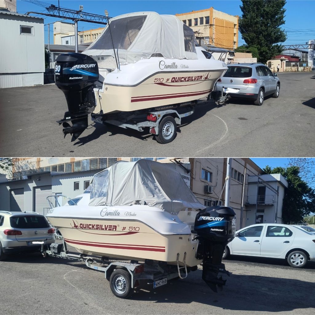 Barca Quicksilver 510, motor Mercury 90, peridoc Jsi VT 1000L, toate 2