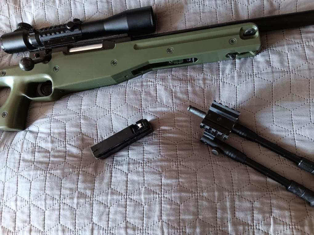 AWP Airsoft снайпер – Пълен ъпгрейд +Оптика Bushnell + бипод