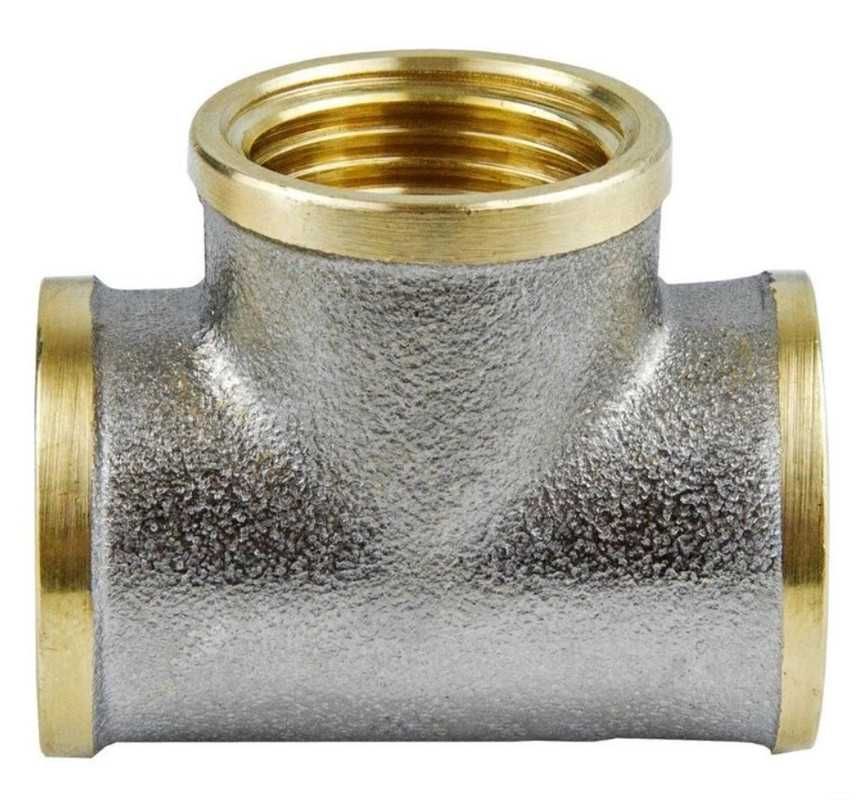 Тройник латунный Диам.1: 1/2", Диам.3: 1/2"