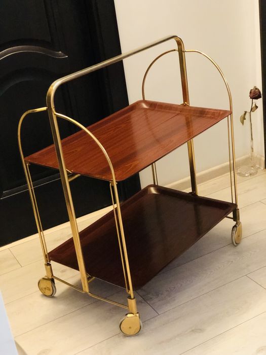 Mid Century Carucior/masa/ gheridon gold