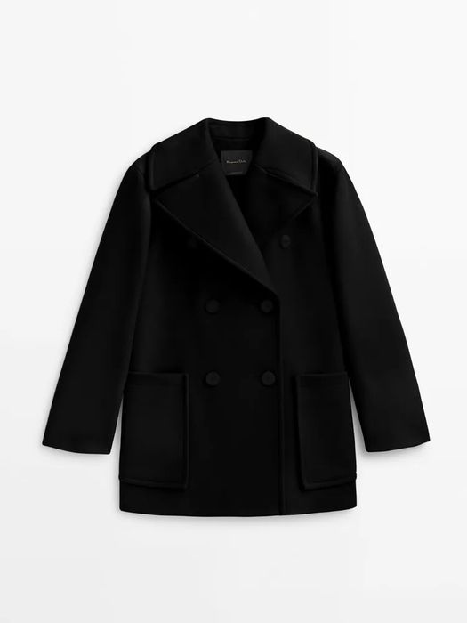 Palton Massimo Dutti, scurt, negru