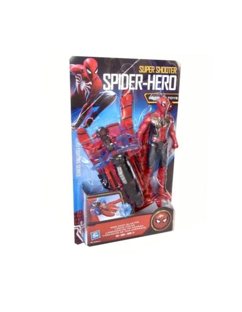 Set Figurina si Manusa lui Spiderman din material textil cu lansator