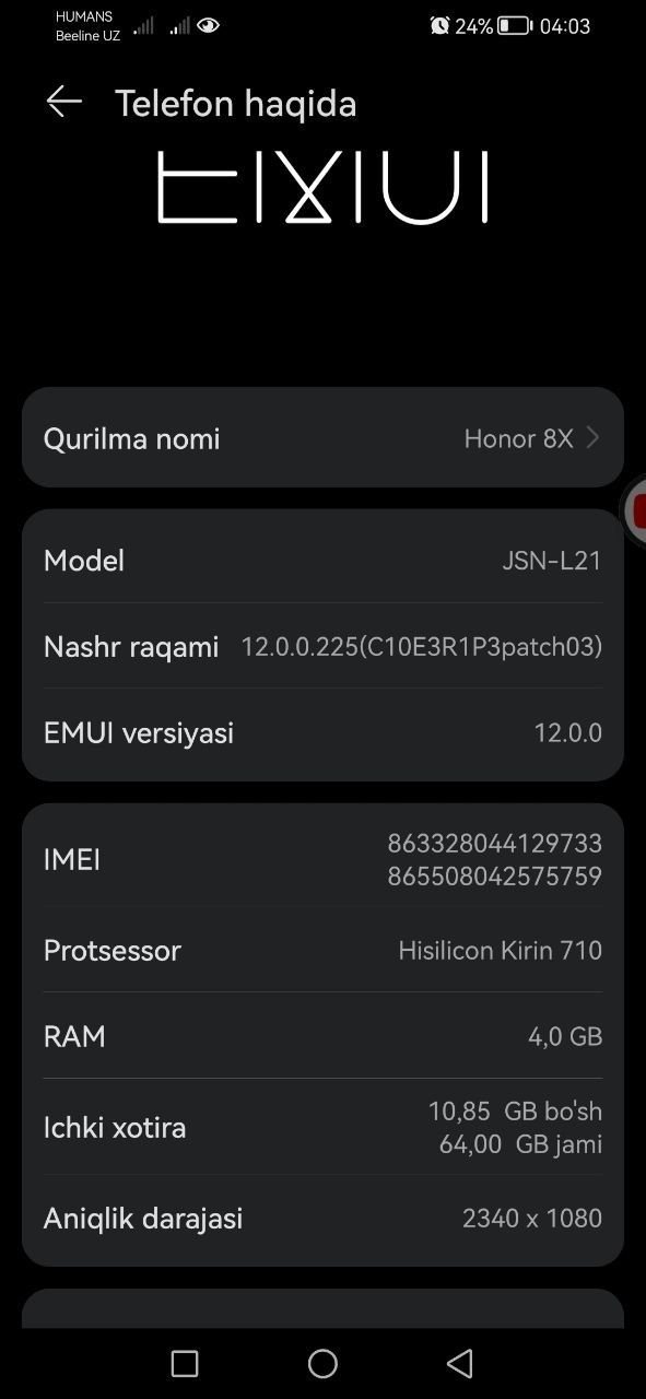 Honor 8x 4/64 Gb