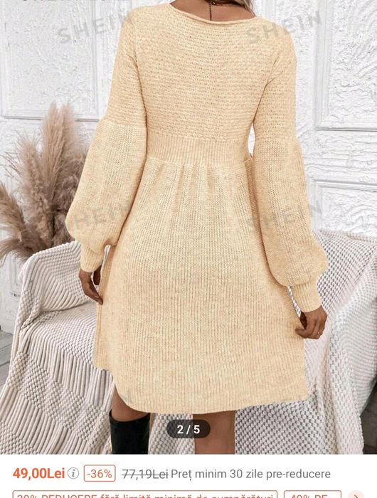 Rochie tricotată nouă mărimea Xl și ghete elegante cu toc noi 39