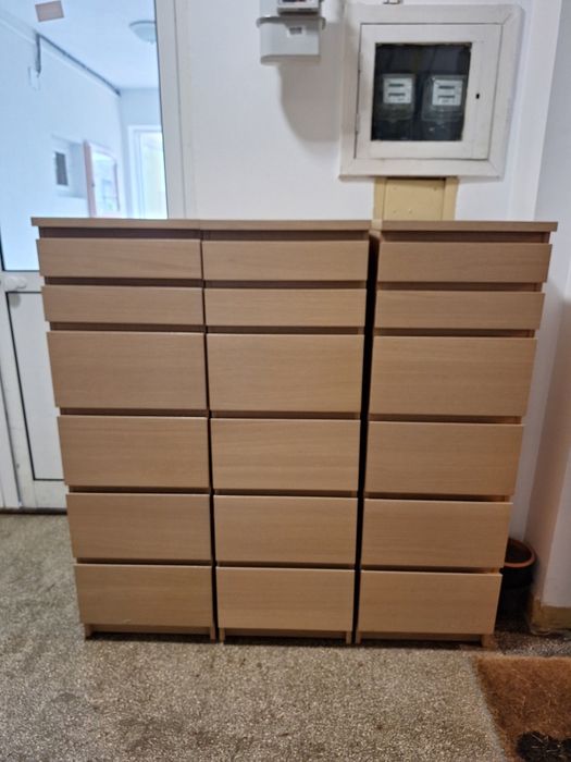 Comoda Ikea malm 6 sertare 3 bucati